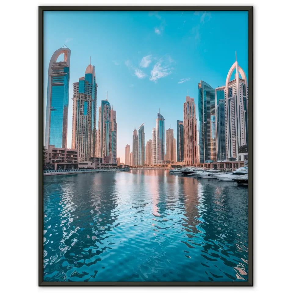 Poster Dubai Marina goldene Stunde traumhaft schön 1