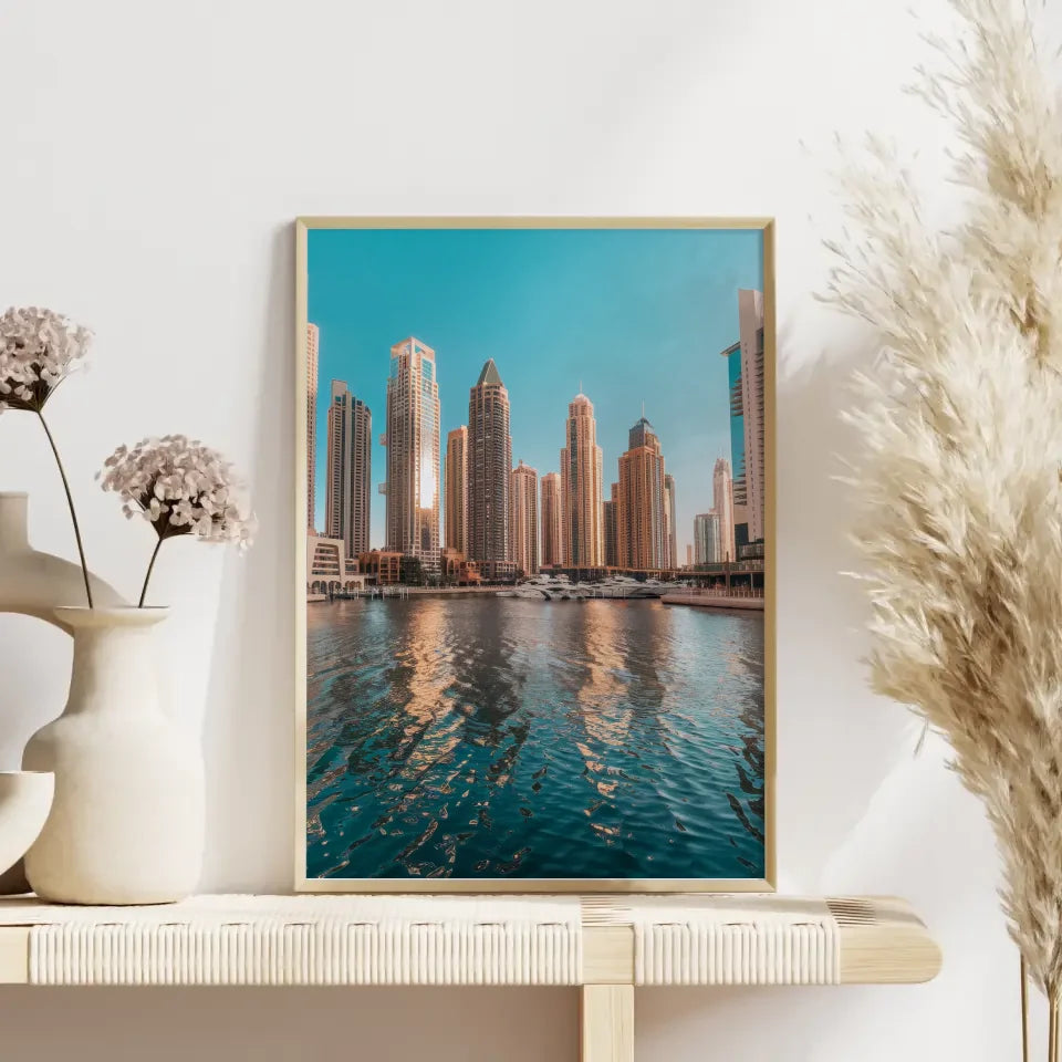 Dubai Marina Poster bei goldener Stunde 4