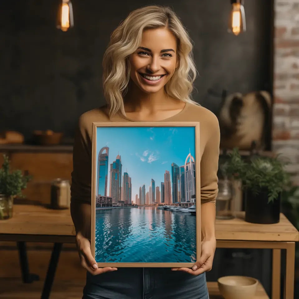 Poster Dubai Marina goldene Stunde traumhaft schön 2