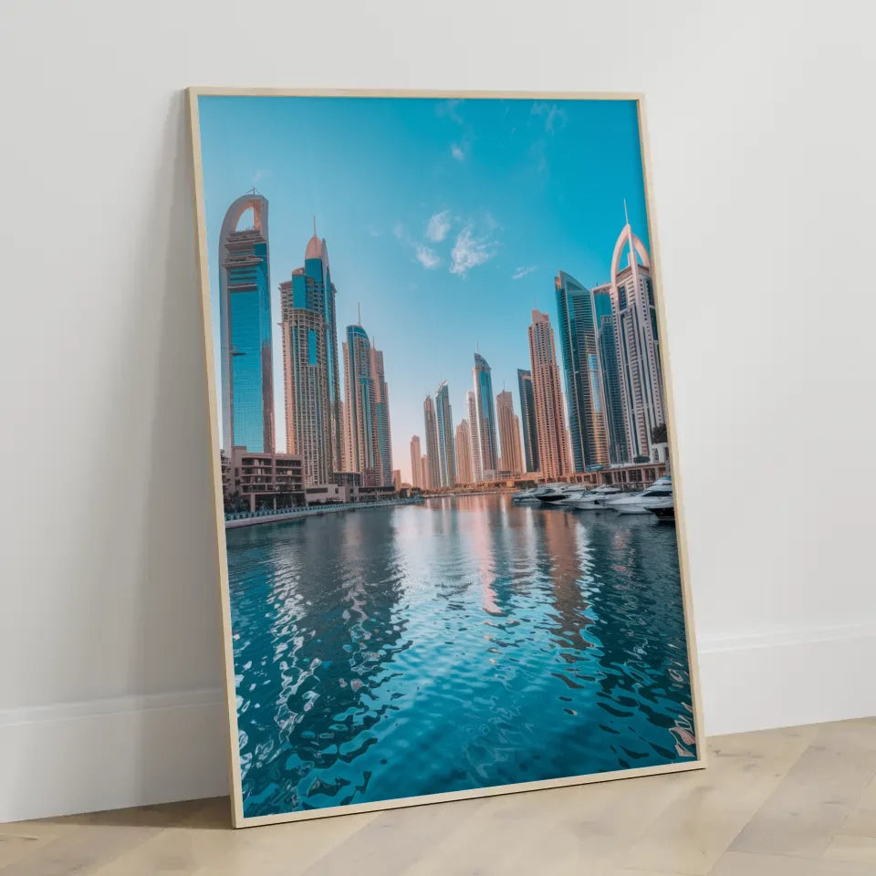 Poster Dubai Marina goldene Stunde traumhaft schön 3