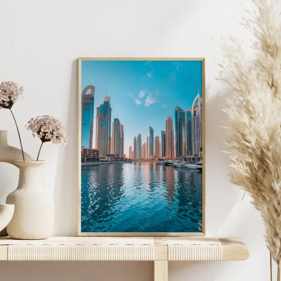 Poster Dubai Marina goldene Stunde traumhaft schön 4