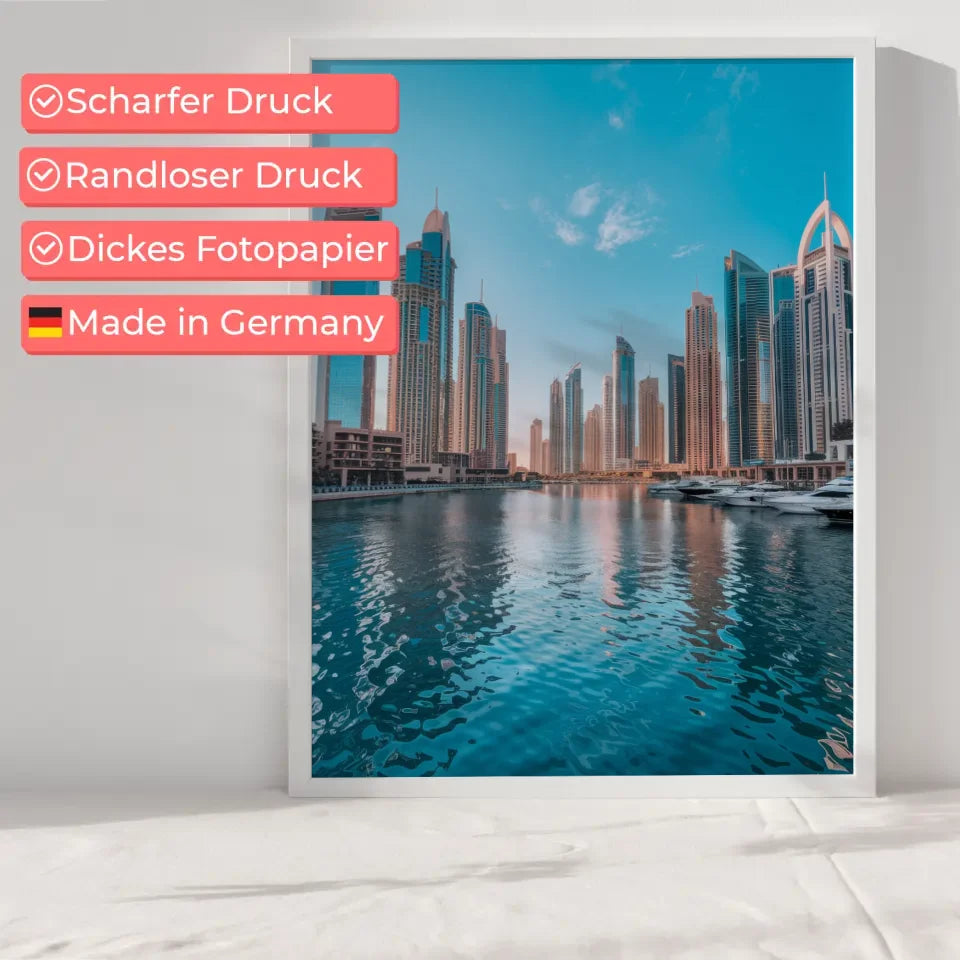 Poster Dubai Marina goldene Stunde traumhaft schön 6