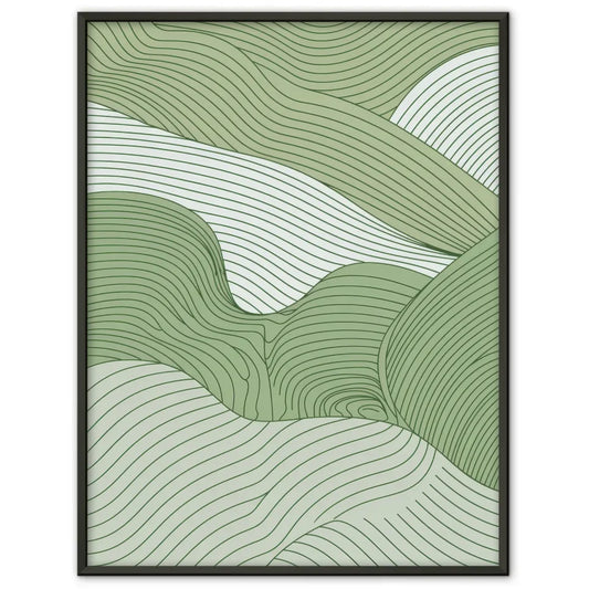 Abstrakte Poster mit geschwungenen Hügeln in grüner Farbpalette 1