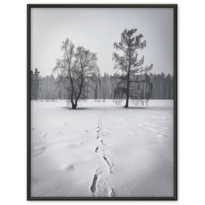 Winterlandschaft Poster mit Fußabdruck in der Stille