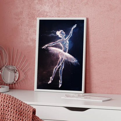 Neon Ballerina Poster mit futuristischem Lichtdesign 5