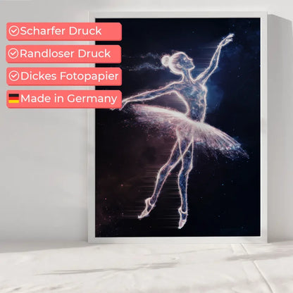 Neon Ballerina Poster mit futuristischem Lichtdesign 6