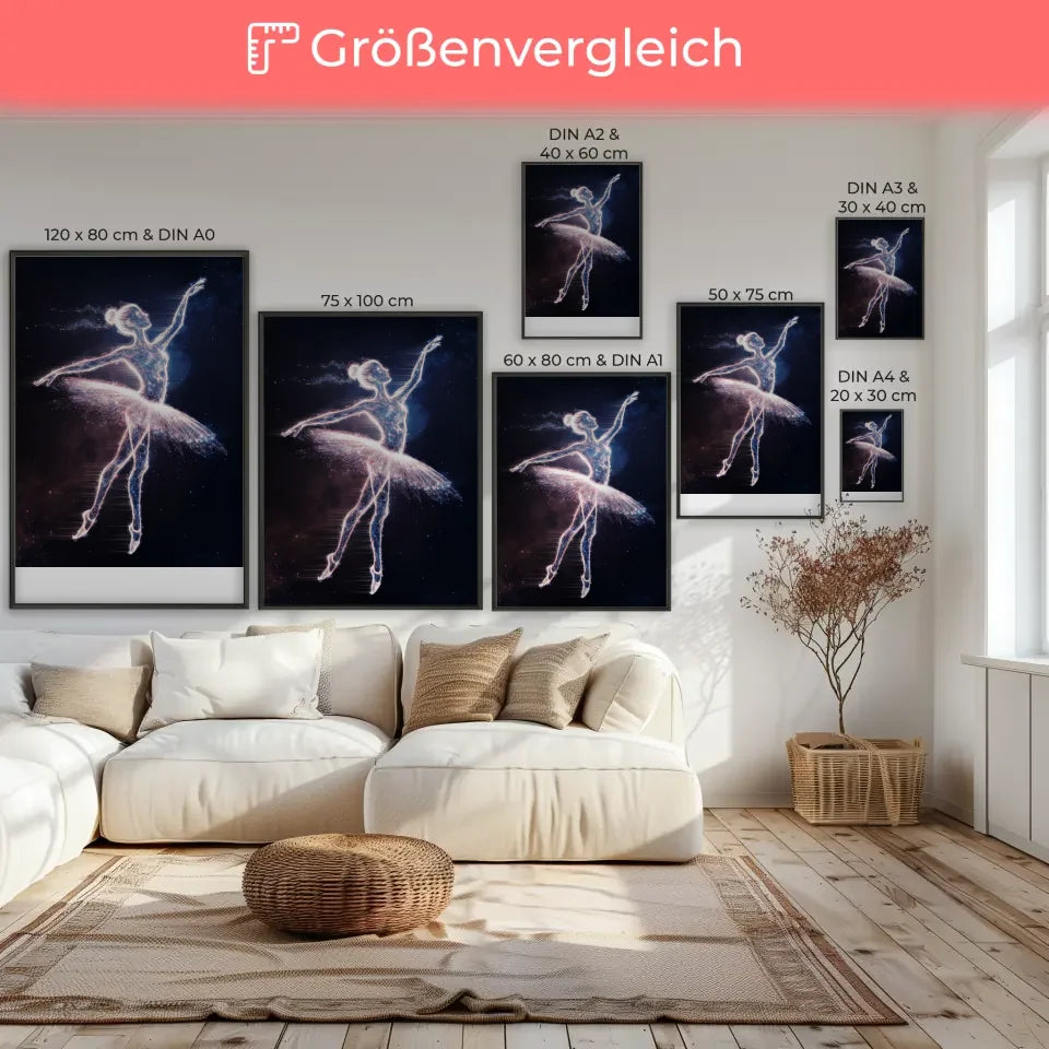 Neon Ballerina Poster mit futuristischem Lichtdesign 7