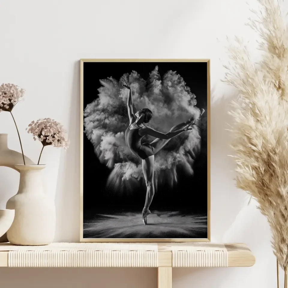 Elegantes Ballett Poster mit dramatischer Tänzerin im Fokus 4