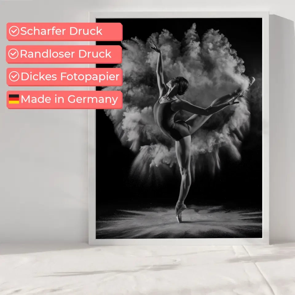 Elegantes Ballett Poster mit dramatischer Tänzerin im Fokus 6