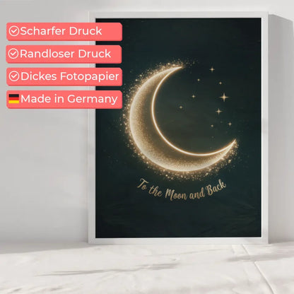 Mondsichel Poster mit funkelnden Sternen und Text 6