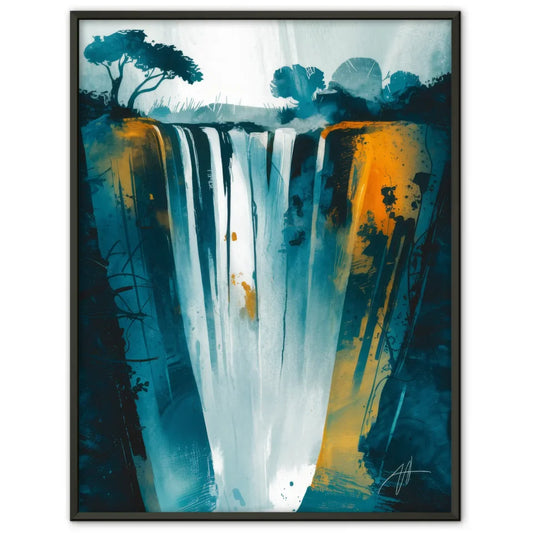 Abstraktes Poster der Victoriafälle mit aquarellartiger Textur 1