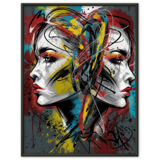 Abstraktes Graffiti Poster mit lebendigen Farben und Emotionen 1