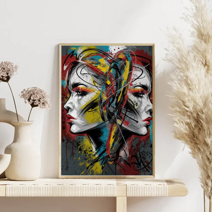 Abstraktes Graffiti Poster mit lebendigen Farben und Emotionen 4