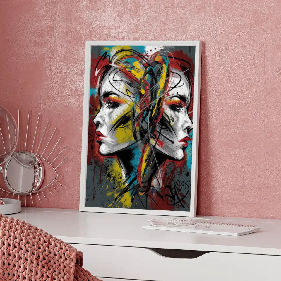 Abstraktes Graffiti Poster mit lebendigen Farben und Emotionen 5