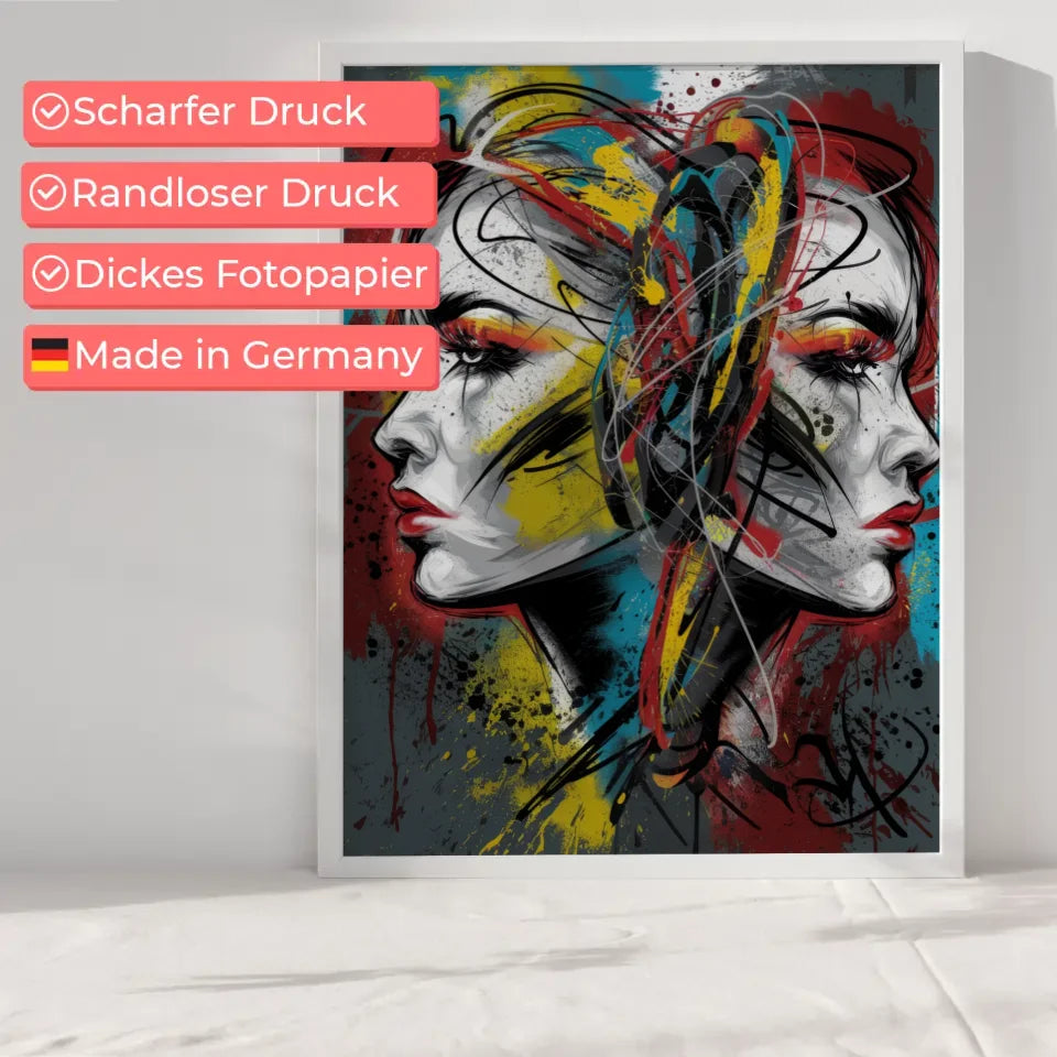 Abstraktes Graffiti Poster mit lebendigen Farben und Emotionen 6