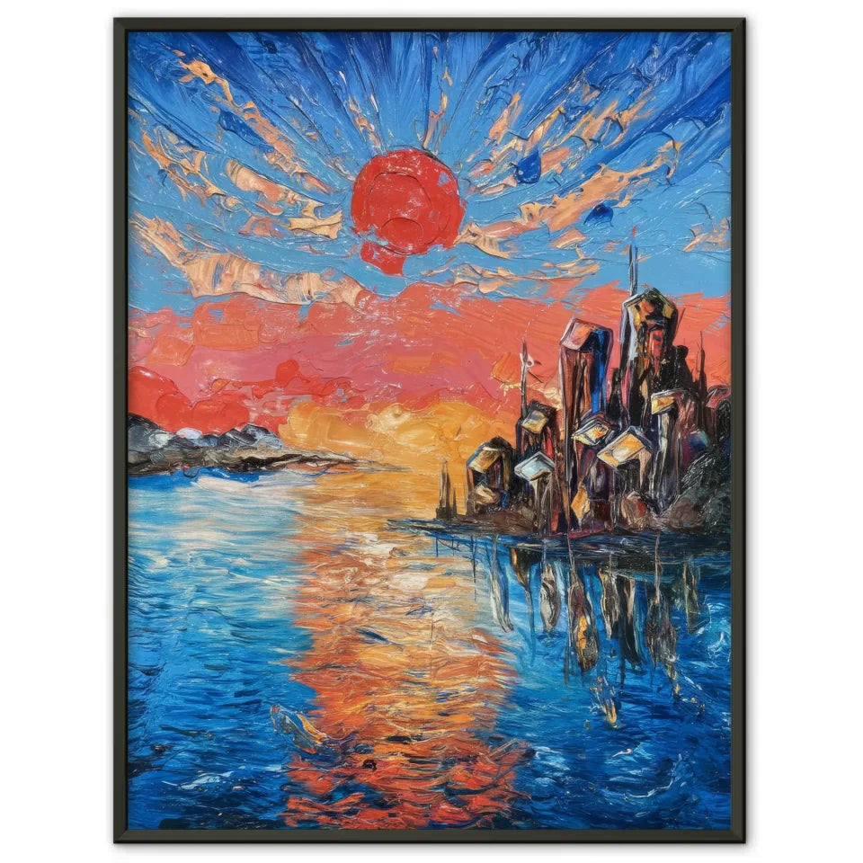 Impressionistisches Poster Sonnenuntergang Mondstadt 1