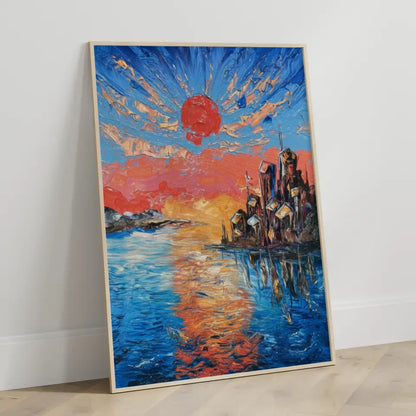 Impressionistisches Poster Sonnenuntergang Mondstadt 3