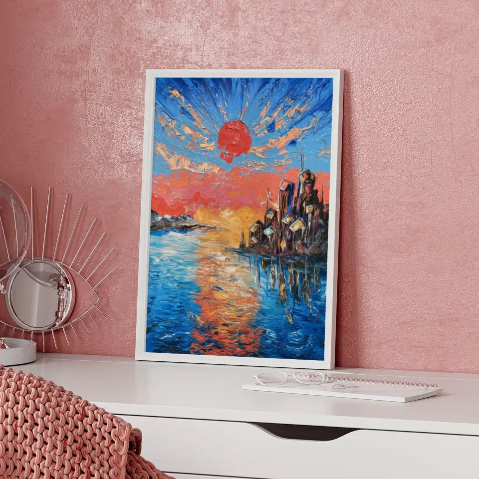 Impressionistisches Poster Sonnenuntergang Mondstadt 5