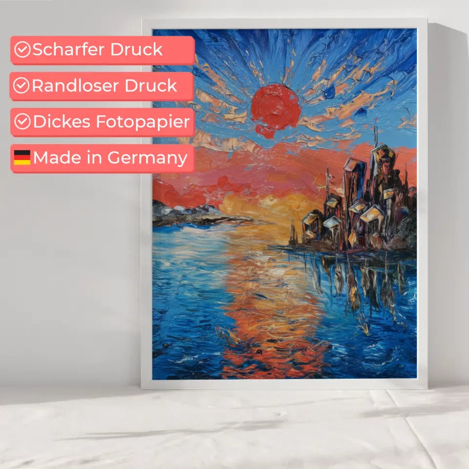 Impressionistisches Poster Sonnenuntergang Mondstadt 6