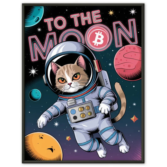 Futuristische Astronautenkatze Poster mit Humor 1