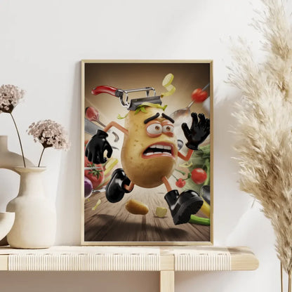 Humorvolles Kartoffel Poster mit surrealem Design 4