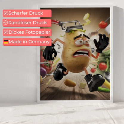 Humorvolles Kartoffel Poster mit surrealem Design 6