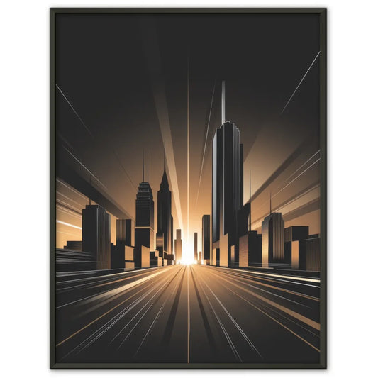 Elegant urbanes Poster mit moderner Stadtsilhouette und Akzenten 1