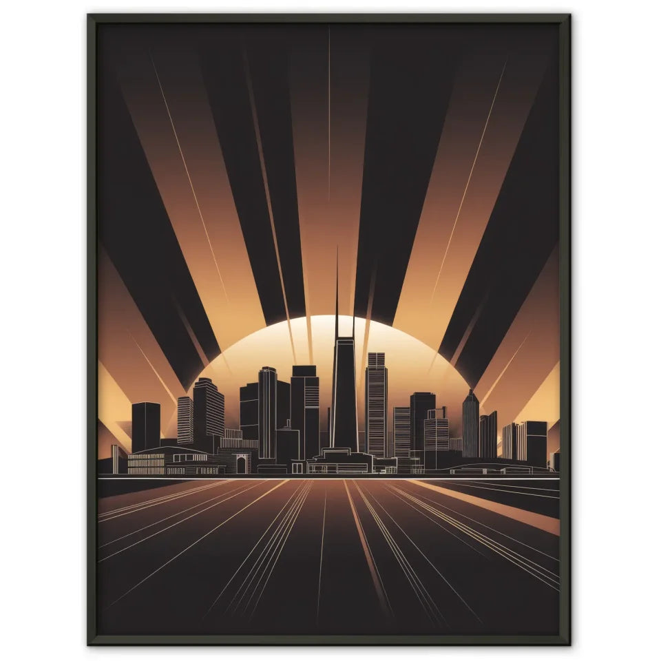 Poster der modernen Stadtsilhouette im minimalistischen Design 1