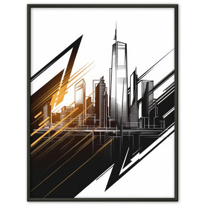 Poster moderne Stadtsilhouette mit urbanem Design