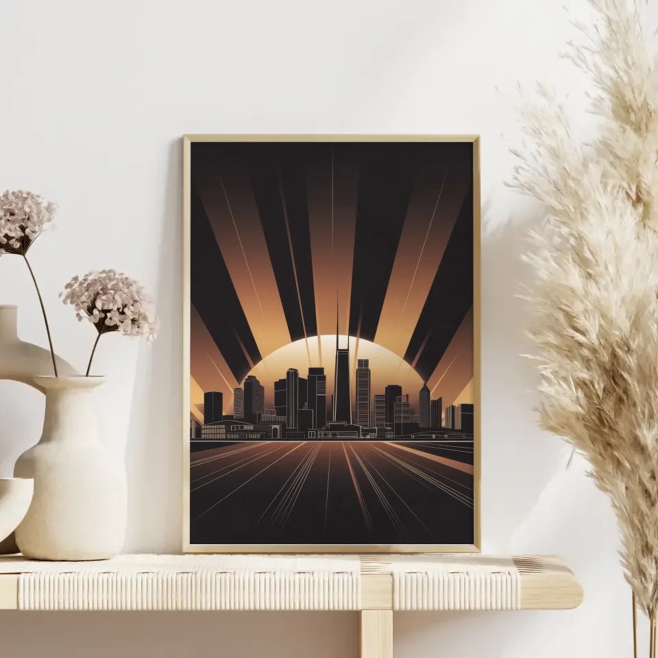 Poster der modernen Stadtsilhouette im minimalistischen Design 4