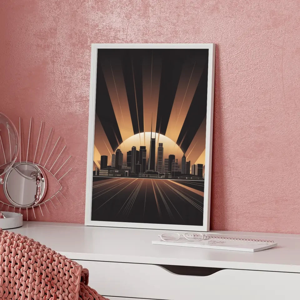 Poster der modernen Stadtsilhouette im minimalistischen Design 5