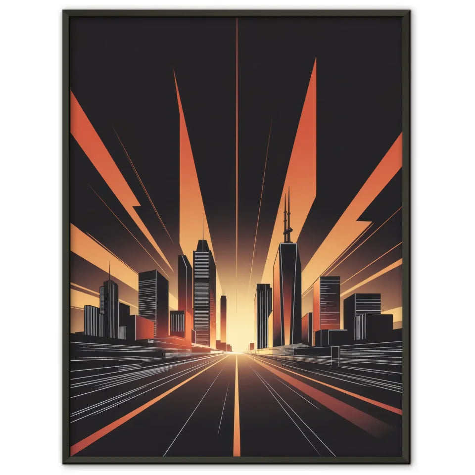 Poster moderne Stadtsilhouette in elegantem minimalistischen Design