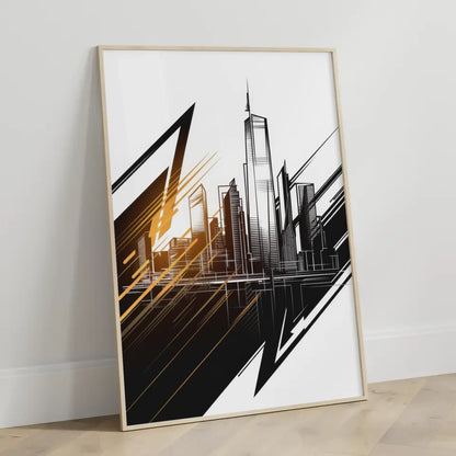 Poster moderne Stadtsilhouette mit urbanem Design