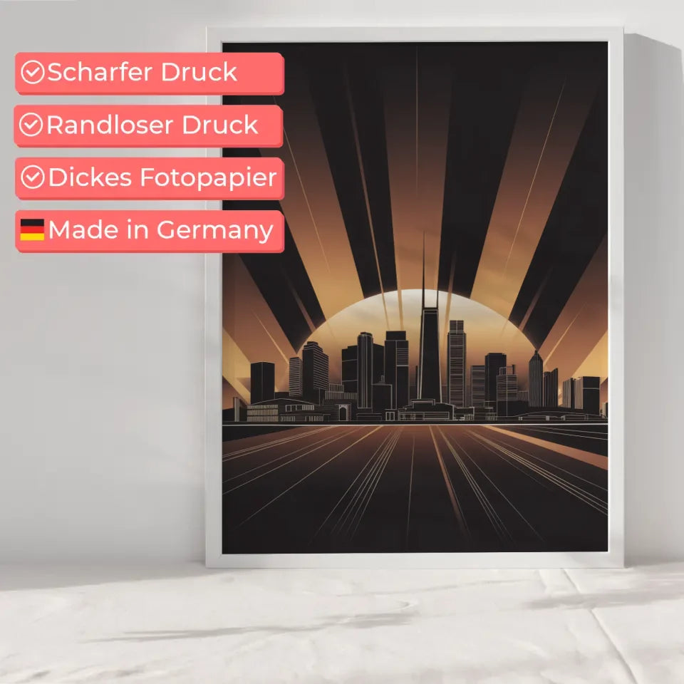 Poster der modernen Stadtsilhouette im minimalistischen Design 6