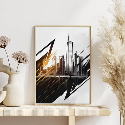 Poster moderne Stadtsilhouette mit urbanem Design