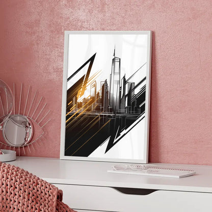 Poster moderne Stadtsilhouette mit urbanem Design