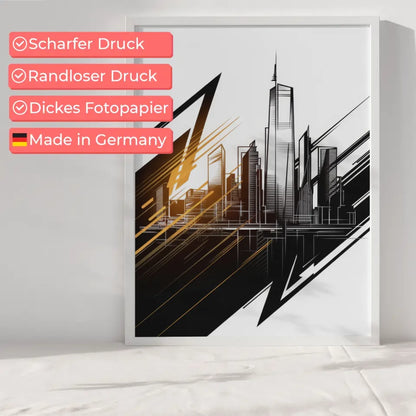 Poster moderne Stadtsilhouette mit urbanem Design