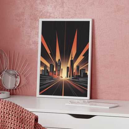 Poster moderne Stadtsilhouette in elegantem minimalistischen Design