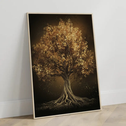 Poster majestätischer Baum mit goldenen Blättern