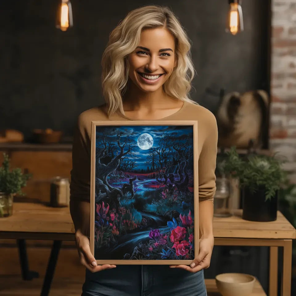 Dunkles Fantasy Poster mit traumhafter Nachtlandschaft 2