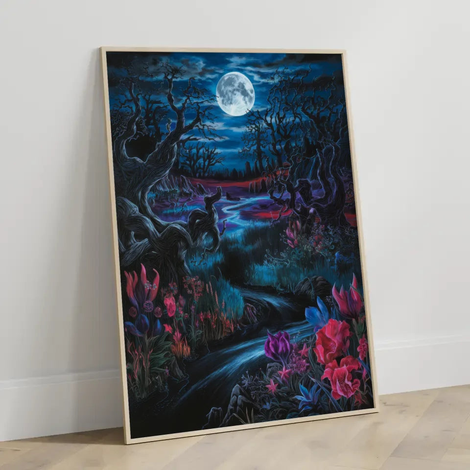 Dunkles Fantasy Poster mit traumhafter Nachtlandschaft 3