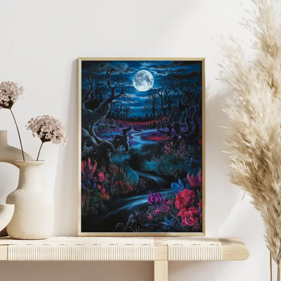 Dunkles Fantasy Poster mit traumhafter Nachtlandschaft 4