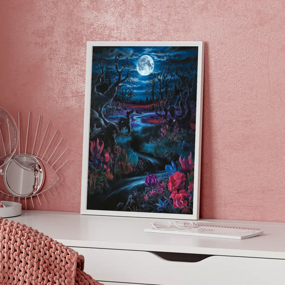 Dunkles Fantasy Poster mit traumhafter Nachtlandschaft 5