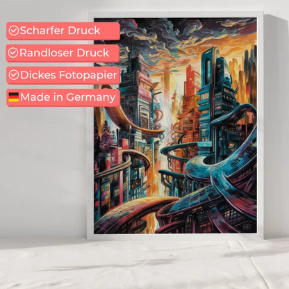 Futuristische Stadtlandschaft Poster Kunstwerk Deco 6
