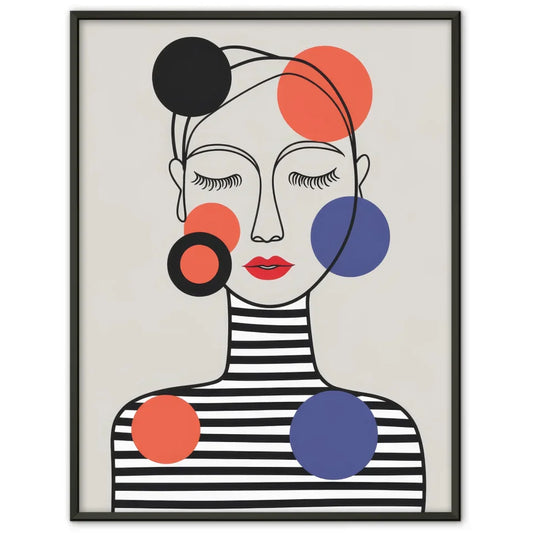 Minimalistisches Poster abstraktes Gesicht in leuchtenden Farben 1