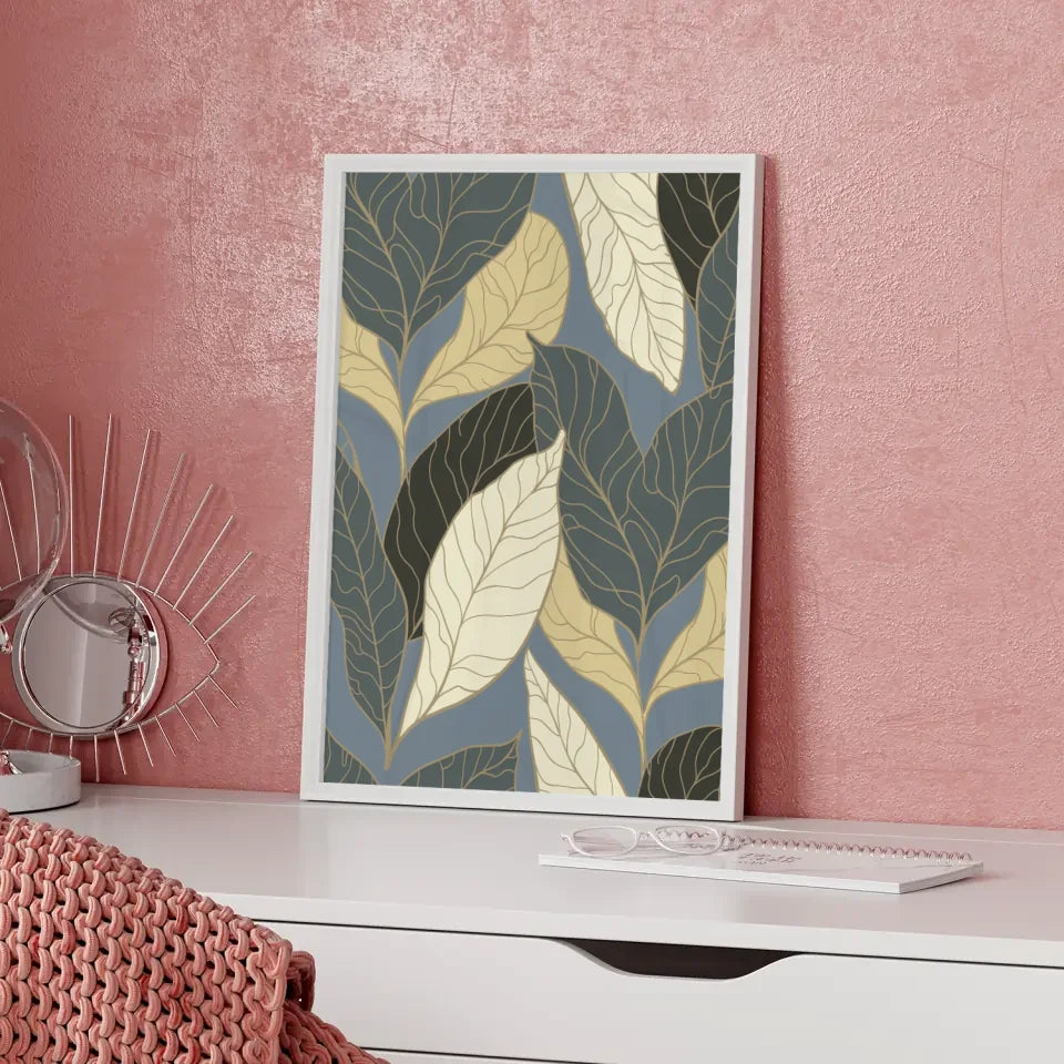 Goldene Blätter Poster für minimalistisches Design 5