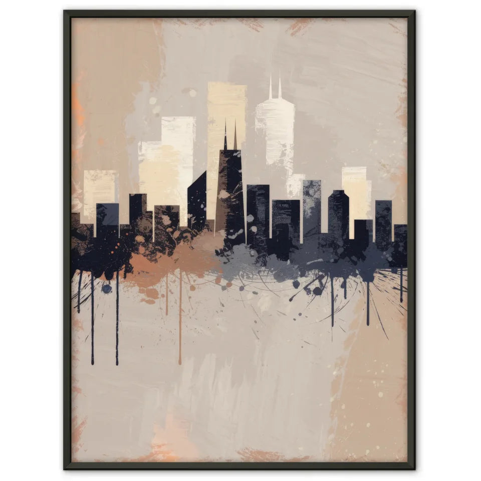 Abstrakte Städtesilhouette Poster im minimalistischen Design 1