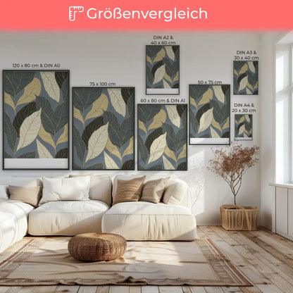 Goldene Blätter Poster für minimalistisches Design 7