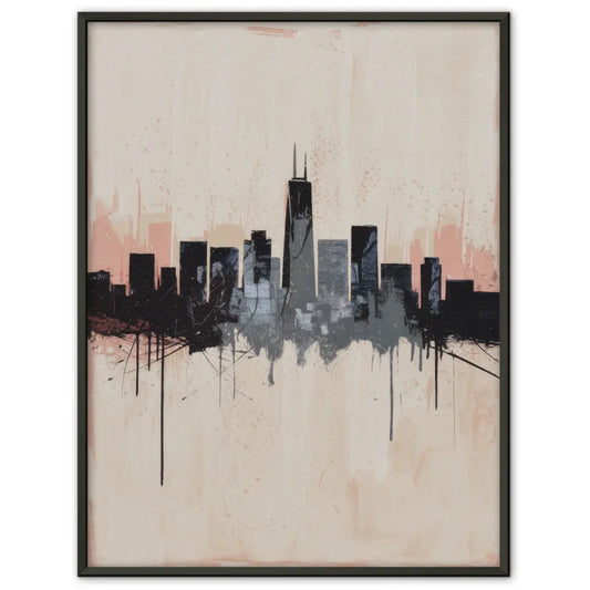 Abstrakte Poster Stadtsilhouette in sanften Farben 1