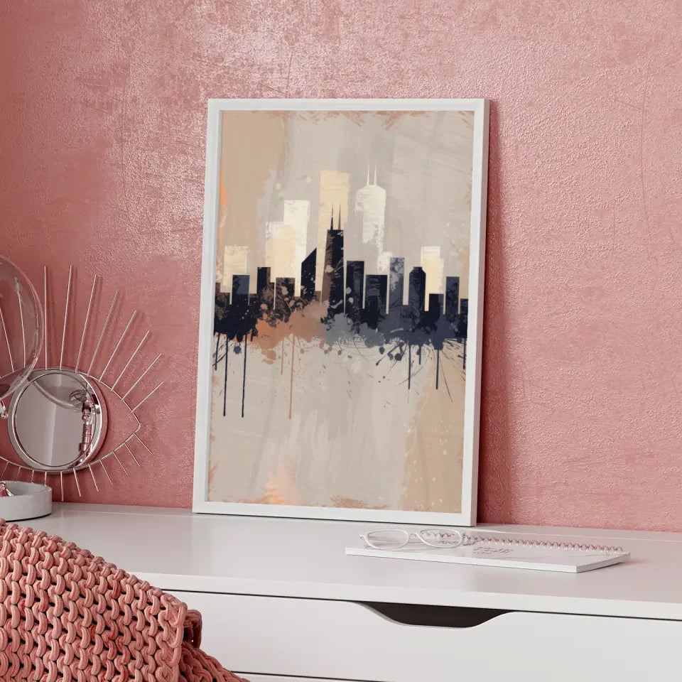 Abstrakte Städtesilhouette Poster im minimalistischen Design 5